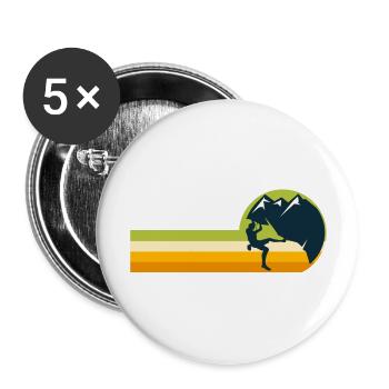 escalade sport climbing bloc mur d escalade - Lot de 5 grands badges (56 mm) - blanc - Devant