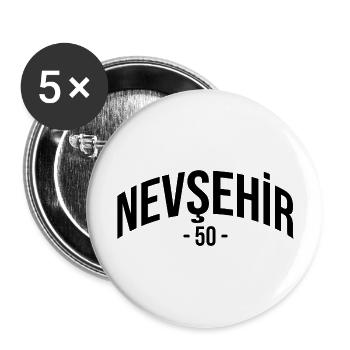Nevsehir 50 Türkei Turkiye Geschenk Urlaub TR Türk - Buttons groß 56 mm (5er Pack) - Weiß - Vorne