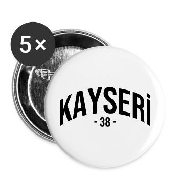 Kayseri 38 Türkei Turkiye Geschenk Urlaub TR Türk - Buttons groß 56 mm (5er Pack) - Weiß - Vorne