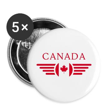 T-shirt design de style canadien - Lot de 5 grands badges (56 mm) - blanc - Devant
