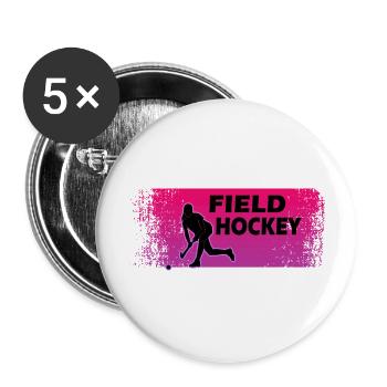 Hockey Field Hockey "Hockey Girl" Female Hockey Player - Buttons large 2.2''/56 mm (5-pack) - white - Front