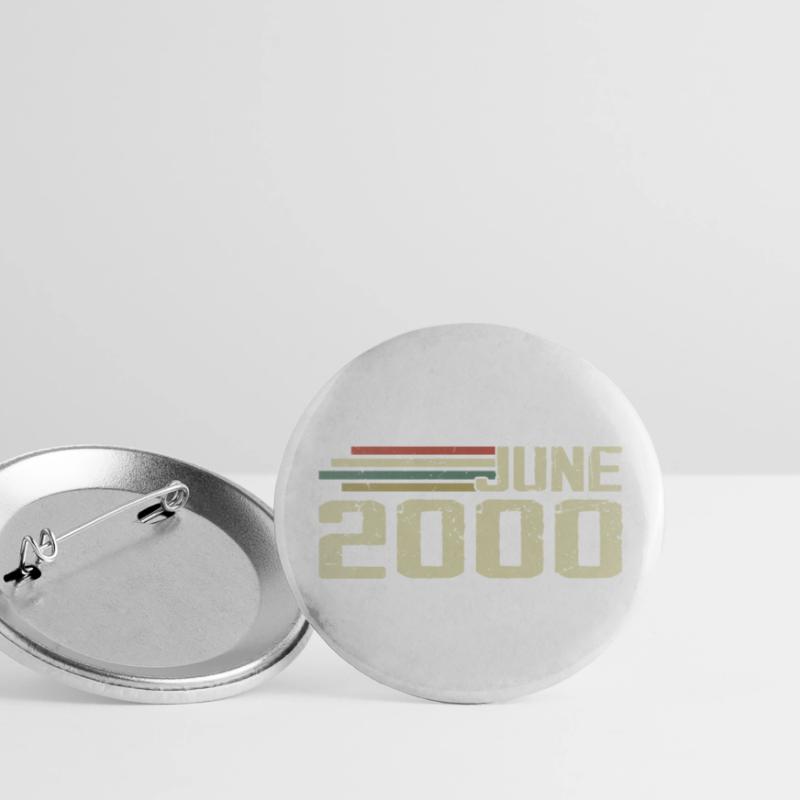 Juni 2000 Jahrestag Juni 2000 Juni 2000 Geburtstag Buttons groß 56 mm (5er Pack)