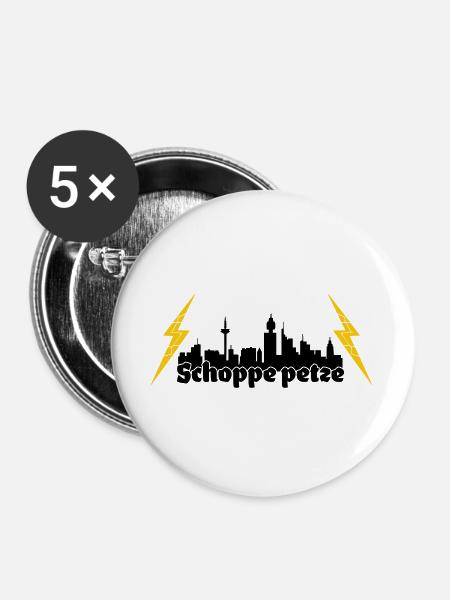 Schoppe petze ffm skyline - Buttons groß 56 mm (5er Pack) - Weiß