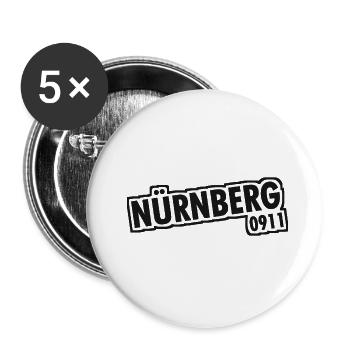 Nuremberg - 0911 - Indicatif téléphonique - Bavière - Lot de 5 grands badges (56 mm) - blanc - Devant