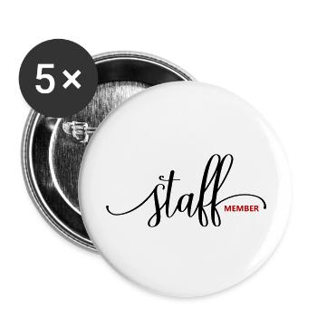 Staff Member - Buttons large 2.2''/56 mm (5-pack) - white - Front
