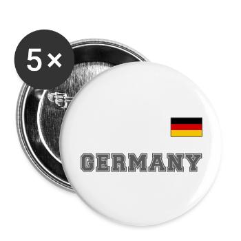 Germany Jersey Look - GERMANY with Flag Flag - Buttons large 2.2''/56 mm (5-pack) - white - Front