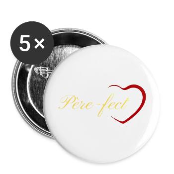 Père fect - Lot de 5 grands badges (56 mm) - blanc - Devant
