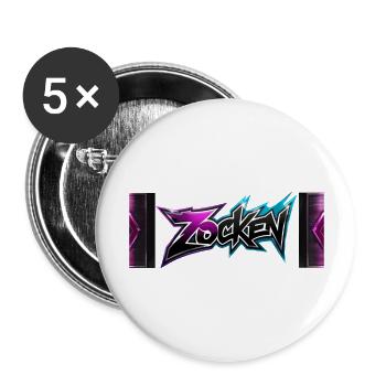 zocken - Buttons groß 56 mm (5er Pack) - Weiß - Vorne