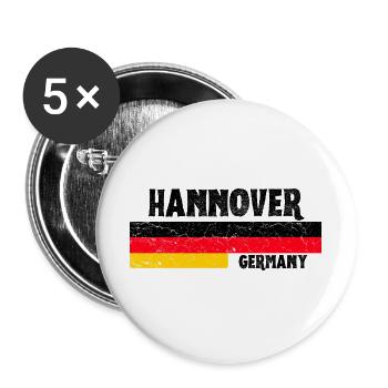 Hanovre, Allemagne, Drapeau - Lot de 5 grands badges (56 mm) - blanc - Devant