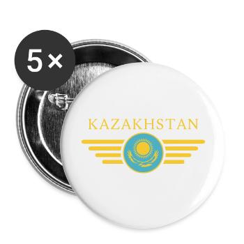 I Love Kazakhstan, Elegance Style Design T-Shirt - Buttons large 2.2''/56 mm (5-pack) - white - Front