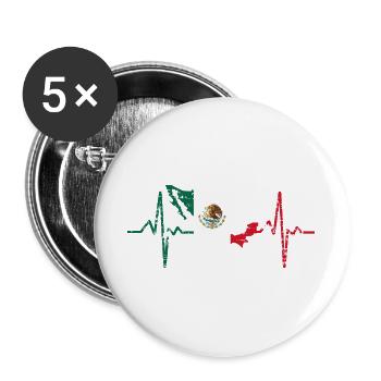 Mexico - Buttons groß 56 mm (5er Pack) - Weiß - Vorne