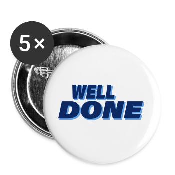 WELL DONE - Buttons large 2.2''/56 mm (5-pack) - white - Front