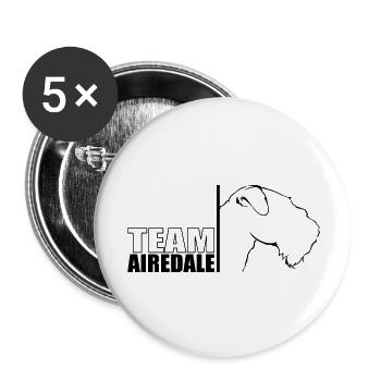 ÉQUIPE Airedale Chien Chien Sport Chiens Wilsigns - Lot de 5 grands badges (56 mm) - blanc - Devant