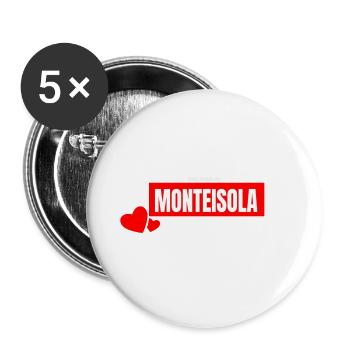 Monteisola Sommer T-Shirts T-Shirts Sweatshirts Gadgets - Buttons groß 56 mm (5er Pack) - Weiß - Vorne