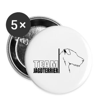 TEAM Hunting Terrier Dogs Chien de chasse Wilsigns - Lot de 5 grands badges (56 mm) - blanc - Devant
