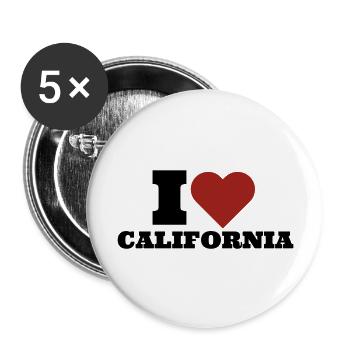 I LOVE CALIFORNIA - Buttons large 2.2''/56 mm (5-pack) - white - Front