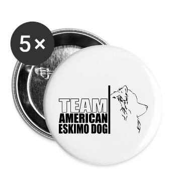 ÉQUIPE Chien esquimau américain Hunde Hund Wilsigns - Lot de 5 grands badges (56 mm) - blanc - Devant