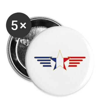 I Love France Elegance Style Design T-Shirt - Buttons large 2.2''/56 mm (5-pack) - white - Front