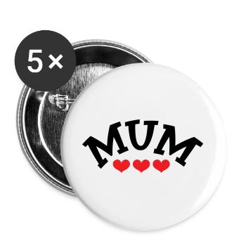Maman / Fête des mères - Lot de 5 grands badges (56 mm) - blanc - Devant