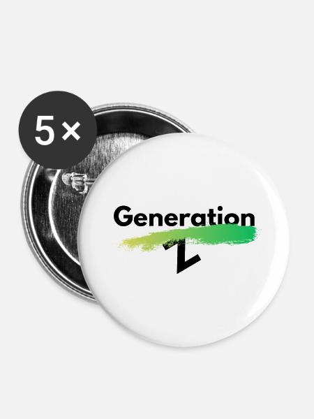 Generation Z - Buttons groß 56 mm (5er Pack) - Weiß