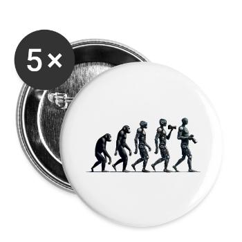 Evolution des Fotografen: Vom Affen zum KI-Fotografen - Buttons groß 56 mm (5er Pack) - Weiß - Vorne