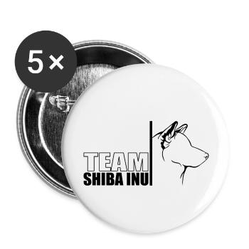 TEAM Shiba Inu Dog Dog Wilsigns - Buttons large 2.2''/56 mm (5-pack) - white - Front