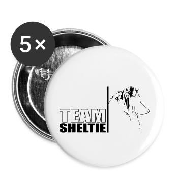TEAM Sheltie Dog Dog Shetland Sheepdog Wilsigns - Buttons large 2.2''/56 mm (5-pack) - white - Front