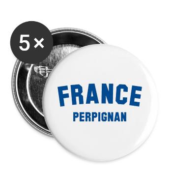 PERPIGNAN, France, France - Buttons large 2.2''/56 mm (5-pack) - white - Front