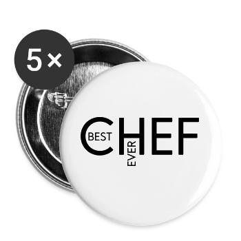 Best Chef ever - Buttons groß 56 mm (5er Pack) - Weiß - Vorne