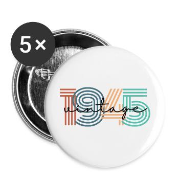 1945 Vintage Retro - Buttons large 2.2''/56 mm (5-pack) - white - Front