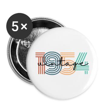1954 vintage rétro - Lot de 5 grands badges (56 mm) - blanc - Devant
