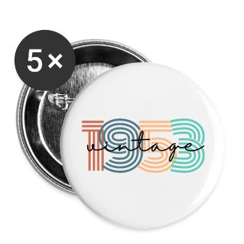 1953 Vintage Retro - Buttons groß 56 mm (5er Pack) - Weiß - Vorne