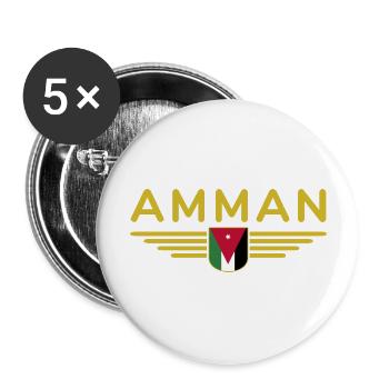 Jordan Amman Fan Outfit T-Shirt Design Gift - Lot de 5 grands badges (56 mm) - blanc - Devant