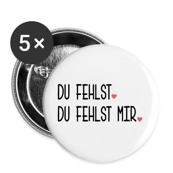 ABSCHIED TRAUER DU FEHLST - Buttons groß 56 mm (5er Pack) - Weiß - Vorne