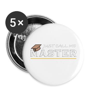 Just Call Me Master of Physics – Physiker Humor - Buttons groß 56 mm (5er Pack) - Weiß - Vorne