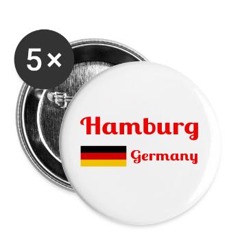 Hamburg Deutschland - Stylische Drucke - Buttons groß 56 mm (5er Pack) - Weiß - Vorne
