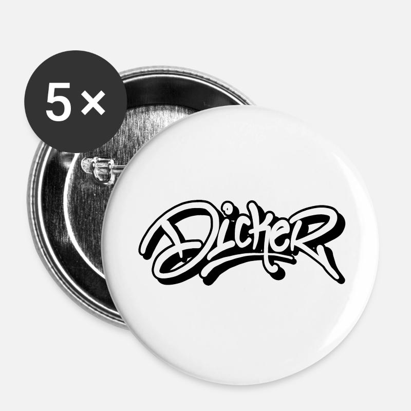 Fat day - Buttons large 2.2''/56 mm (5-pack) - white