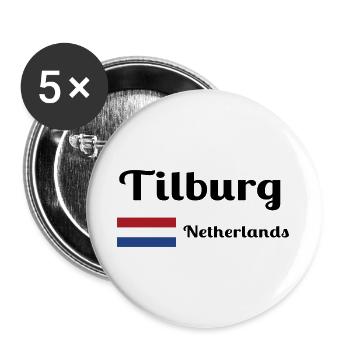 Tilburg, Netherlands- Stylish prints - Buttons large 2.2''/56 mm (5-pack) - white - Front