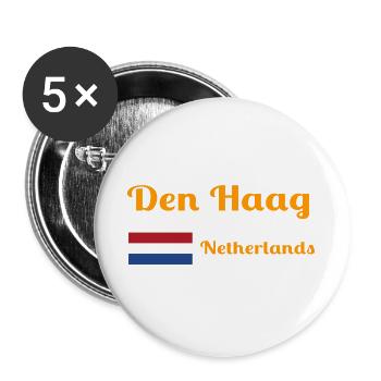 Den The Hague Netherlands- Stylish prints - Buttons large 2.2''/56 mm (5-pack) - white - Front