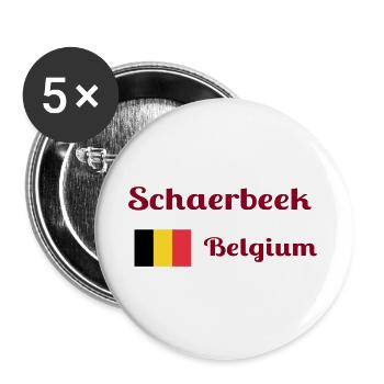 Schaerbeek Belgium- Stylish prints - Buttons large 2.2''/56 mm (5-pack) - white - Front