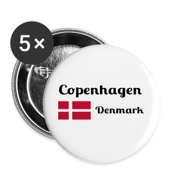 Copenhagen Denmark - Stylish prints - Buttons large 2.2''/56 mm (5-pack) - white - Front