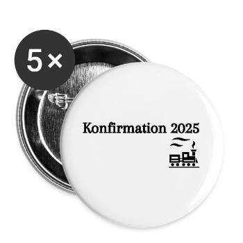 Confirmation 2025 departing train journey - Buttons large 2.2''/56 mm (5-pack) - white - Front