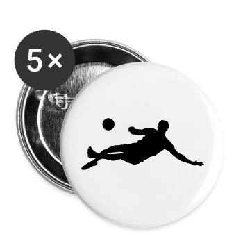 fußball spieler - Buttons groß 56 mm (5er Pack) - Weiß - Vorne