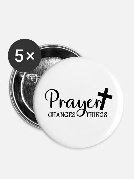 Gebet verändert - Buttons groß 56 mm (5er Pack) - Weiß
