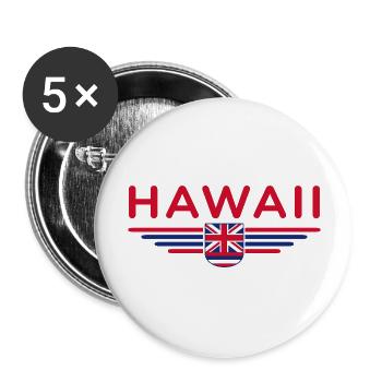 T-shirt Fan d’Hawaï – Style Aloha - Lot de 5 grands badges (56 mm) - blanc - Devant
