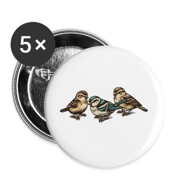 Three little birds - Buttons large 2.2''/56 mm (5-pack) - white - Front