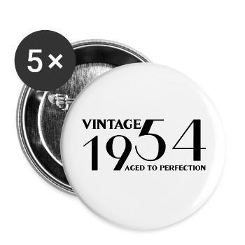 Vintage 1954 aged to perfection - Lot de 5 grands badges (56 mm) - blanc - Devant