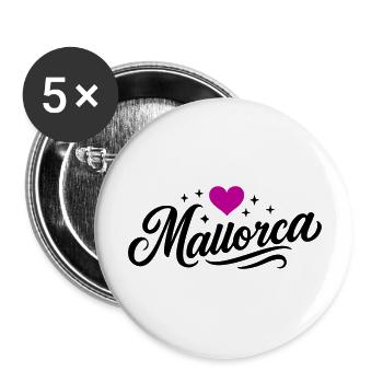 Mallorca Heart - Buttons large 2.2''/56 mm (5-pack) - white - Front