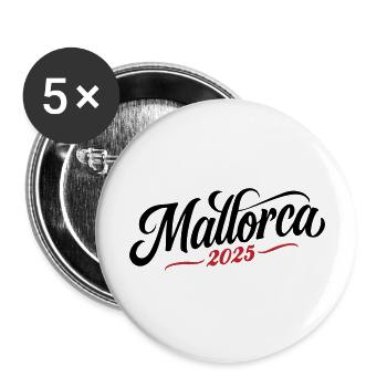 Mallorca 2025 - Buttons groß 56 mm (5er Pack) - Weiß - Vorne