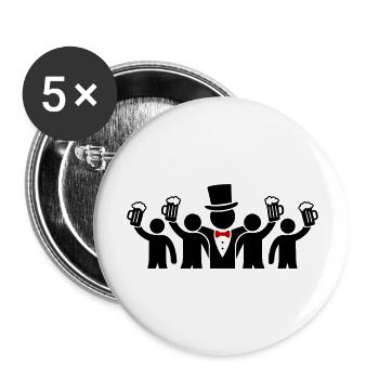 Groom Crew Bachelors - Buttons large 2.2''/56 mm (5-pack) - white - Front
